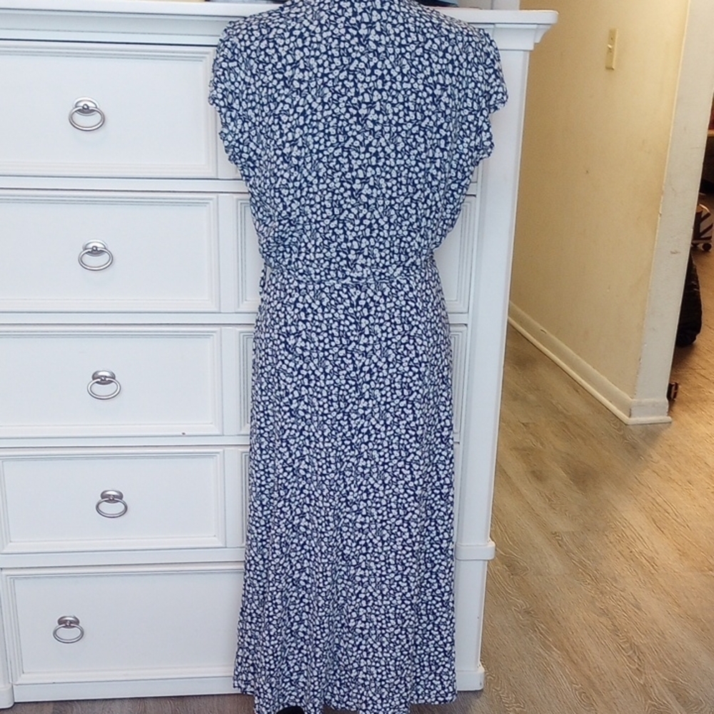Reformation Blue and White Sleeveless V-Neck Sundress - Picture 6 of 10